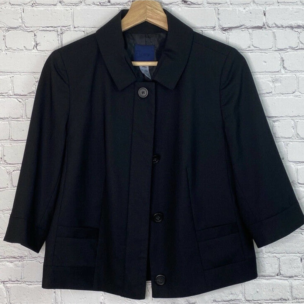 J. Crew Black 100% Wool Blazer 6